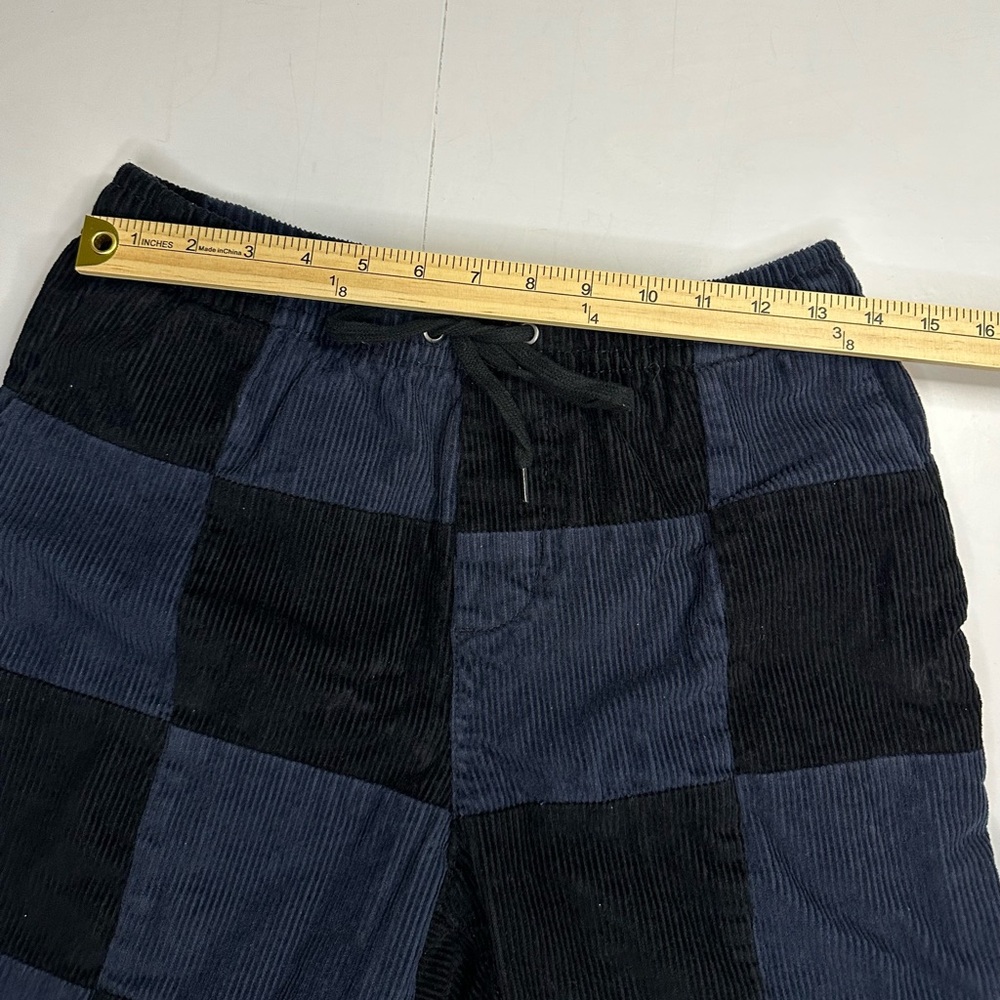PacSun Volley Corduroy Shorts Mens Small Navy Black Patchwork Drawstring Casual - Picture 4 of 8
